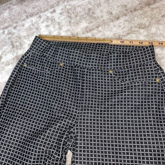 Michael Kors Black White Checkered Stretch Legging SZ SM work/comfort pants - Picture 7 of 9